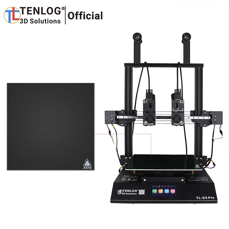 TENLOG Upgrade 3D Printer Borosilicate Glass Bed for Creality CR-10 TL-D3 Pro 3D Printer Glass Plate Build Surface 310x310 x 4mm loading=lazy