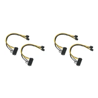 pc psu atx 24 pin female to dual pci e 6 pin male converter adapter gpu power cable cord 18awg 30cm jumper starter