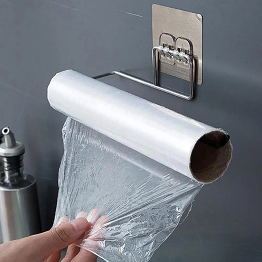 

Self-adhesive Bathroom Kitchen Roll Paper Towel Holder Hanging Holder Kitchen Bathroom Rack Stand Towel Organizer Toilet Ha T1f5