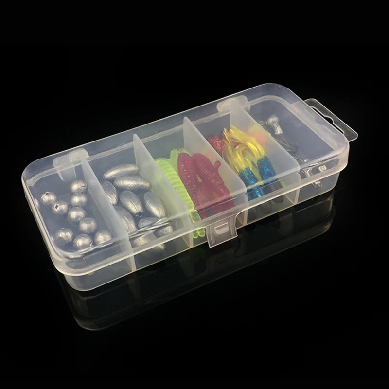 Свинцовая крючком Мягкая приманка набор 37 шт. комбинация мягкий двуххвостый