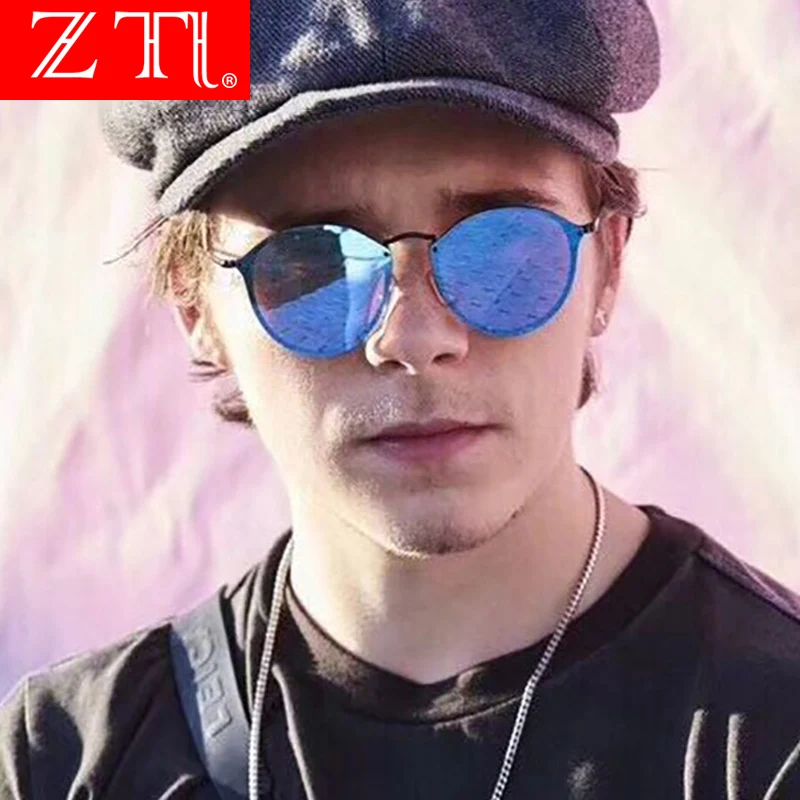 ZT Ретро стиль без оправы солнцезащитные очки кошачьи глаза оттенки для мужчин