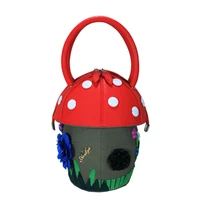 women bags leather patchwork purse handbag shoulder bags cross body messenger bag totes braccialini style art cartoon mushroom