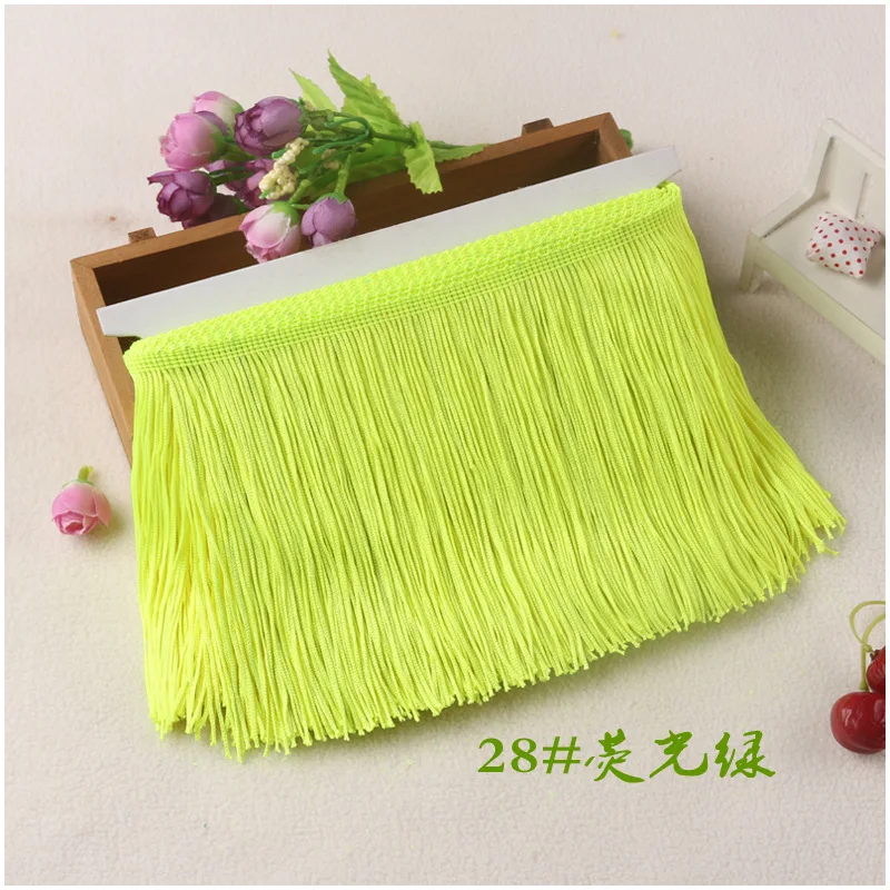 Light green 10 м/лот, 10 см ширина, полиэстер, бахрома, шифрование, двойная нить, кружево, отделка для латинских платьев, занавески, сделай сам, ткань, аксессуары - Цвет: Light green