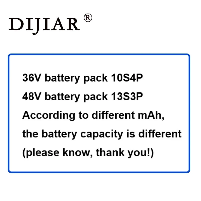 DiJiar 36V 14ah 10S 4P блок батарей электрического велосипеда 18650 литий-ионная батарея 500W