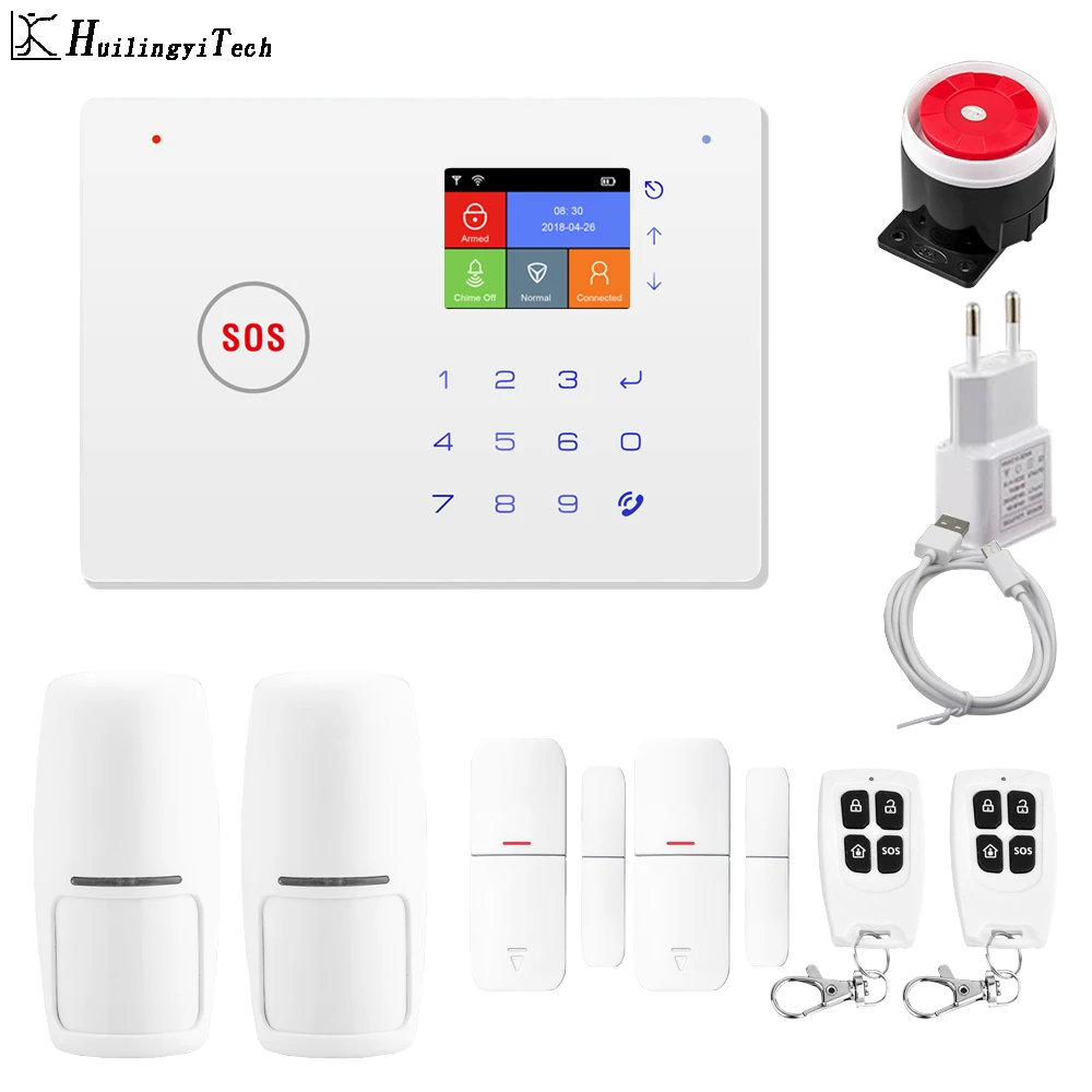 HuilingyiTech Wi Fi + GSM охранная система домашней сигнализации приложение беспроводной