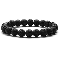 natural bracelet 8mm volcanic stone beads bracelet bangle for diy jewelry charm women and men present amulet accessories