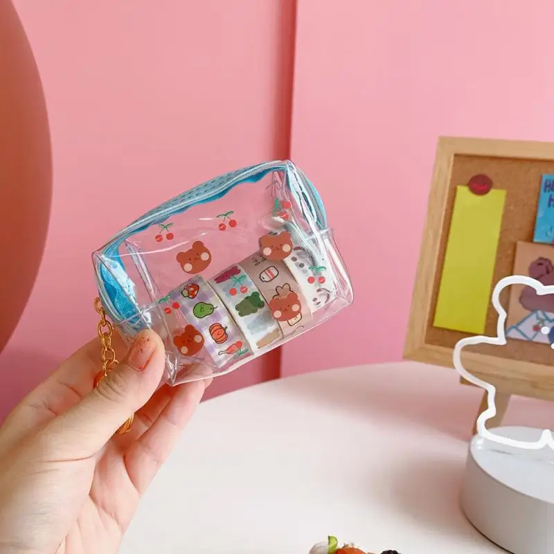 Косметичка с мультяшным медведем кошелек для монет прозрачная