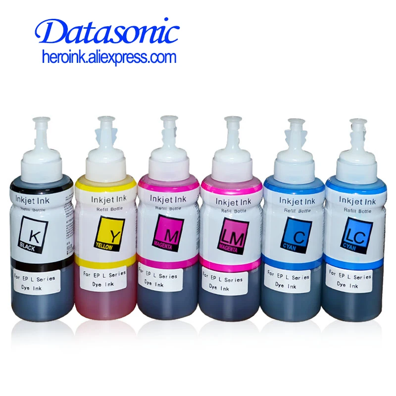 6pcs each color DAT 4x100 мл Краска для заправки чернил 664 Декодер каналов кабельного телевидения 6641 совместим с Epson L100 L101 L110 L120 L200 L201 L210 L220 L300 L350 L355 L550 L555 - Цвет: 6pcs each color