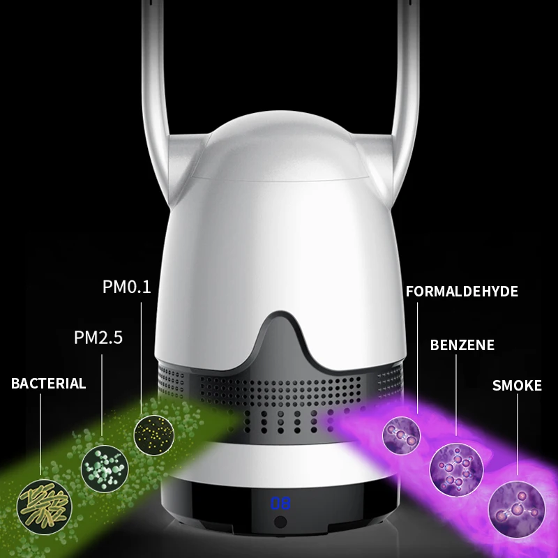 

32 Inch Leafless fan Electric Fan Household Ultra-quiet Cooling Bladeless Fan Air Purification Fans 1-12H Timing 220V