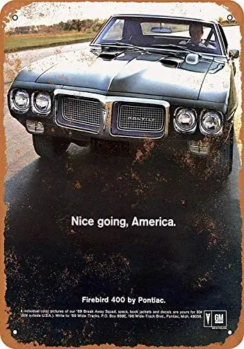 

SRongmao 8 x 12 Metal Sign 1969 Pontiac Firebird 200