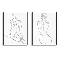 human body sketch canvas painting womans body line abstract art posters and prints modern home living room decoration