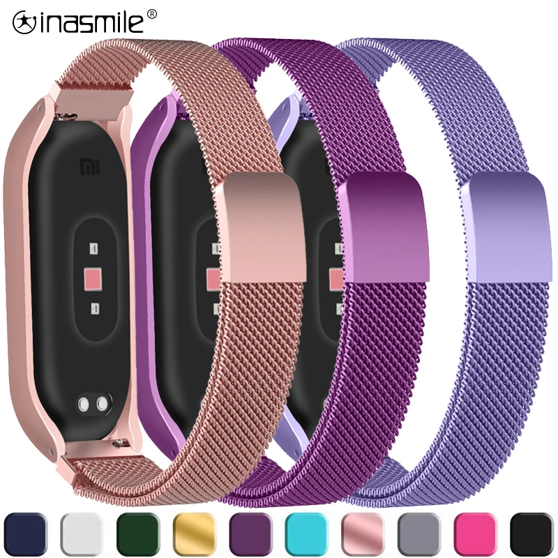 Сказочные Смарт-часы, браслет на запястье для Xiaomi mi, ремешок 3 pulseira, металлический нержавеющий ремешок для Xiaomi mi, браслет 4 correa mi band 3 4