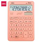 Калькулятор DELI EM015, пластиковый, 12 цифр, 120 шагов, с двойным дисплеем на солнечной батарее