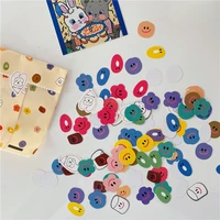 110pcsset cartoon cotton candy sealing stickers cute mini smiley face pegatina planner diary diy decorative stationery sticker