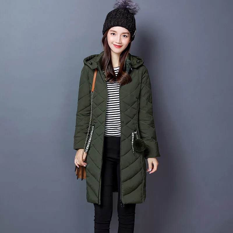 Женская куртка с капюшоном Vangull черная длинная толстая теплая парка хлопковой