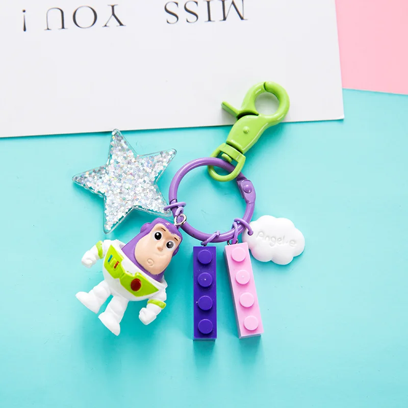 

Disney Keyring Pendant Cake Decoration Toy Story Buzz Lightyear Woody Buzz Lightyear Cute Alien Action Figure Dolls Keychain