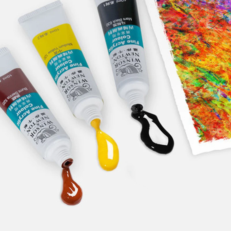 Профессиональный акриловый пигментный набор WINSOR & NEWTON 10 мл 12/18/24 цветов ткань