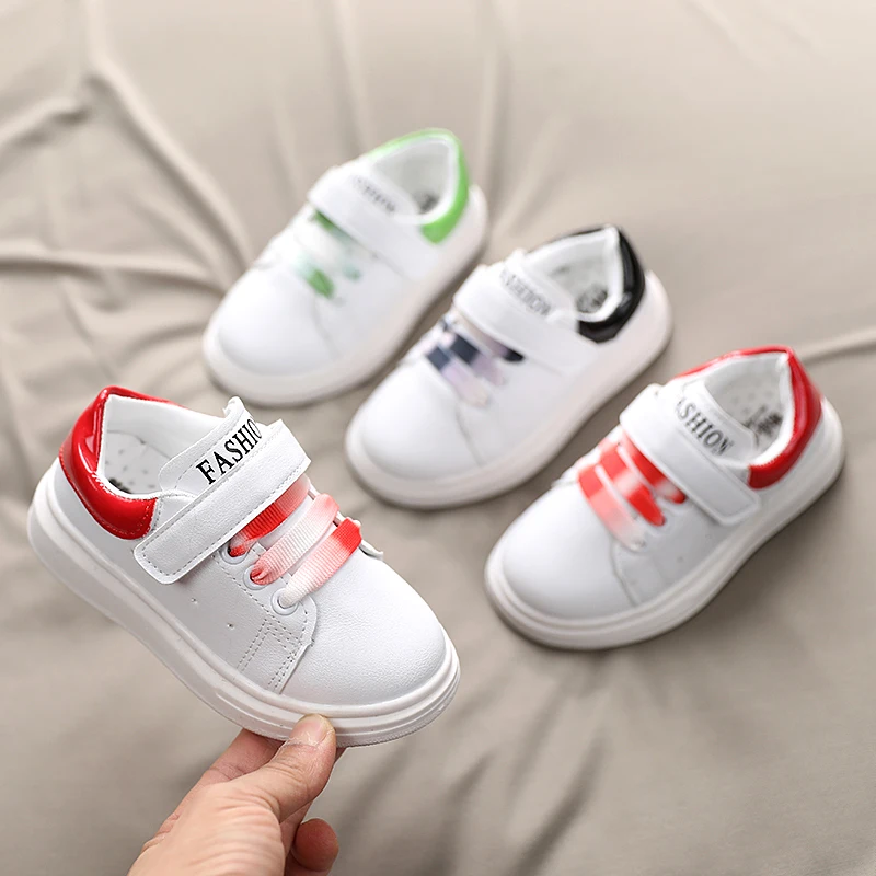 

Spring Autumn Children Girls Boys Casual Shoes White Board 3Colors 1-6Years 21-30 606 TB02