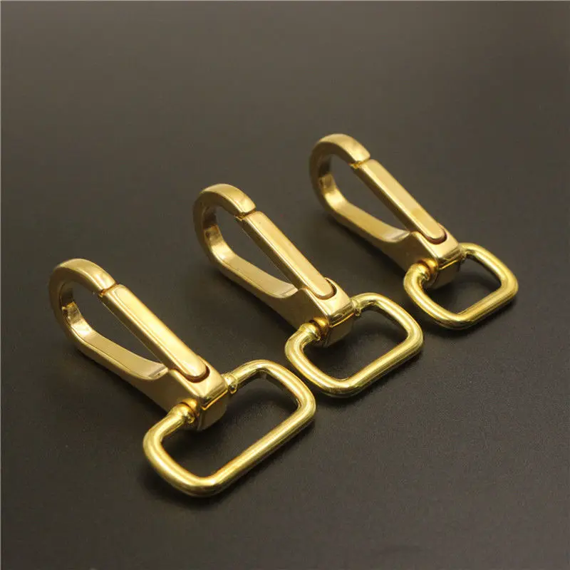 1pcs Solid brass snap hook swivel eye push gate trigger clasp for Leather Craft bag strap belt webbing pet dog leash clip | Дом и сад
