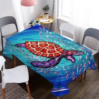 ocean turtle print table cloth waterproof rectangle dining table cover for living room kitchen decoration tablecloth