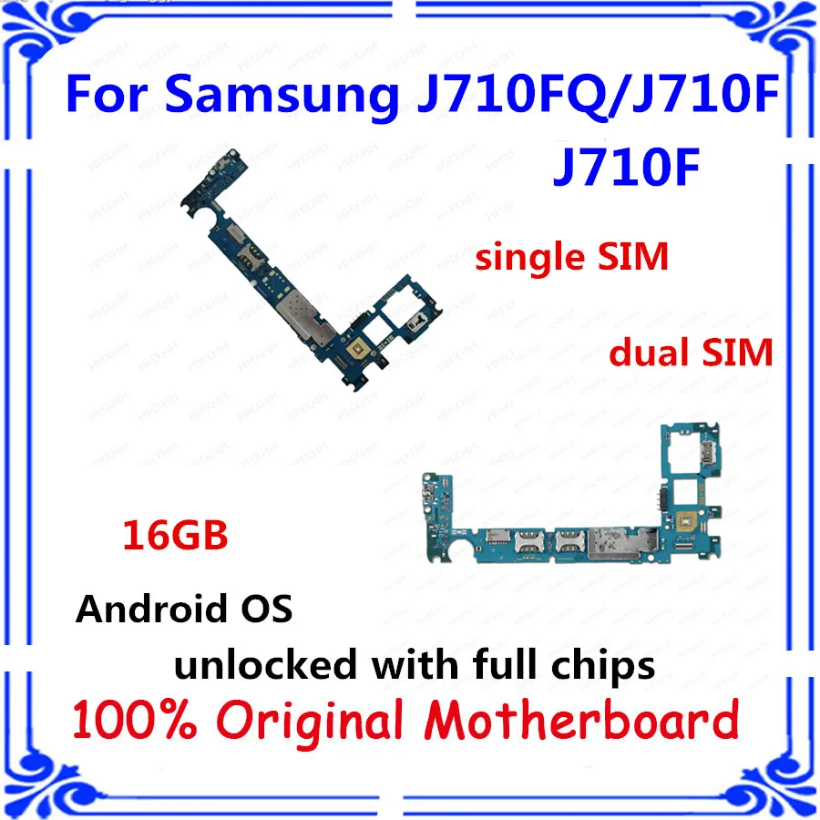 Разблокированный MB для Samsung Galaxy J7 J710F J710FQ/J710F оригинальная материнская плата 16 Гб
