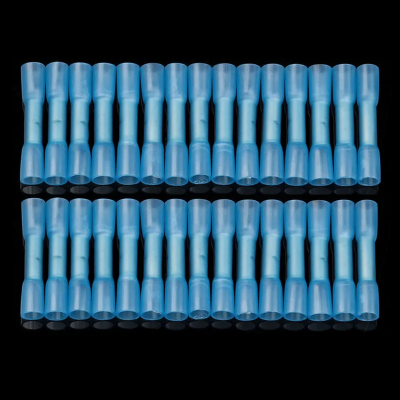 

150PCS Heat Shrink Crimp Terminals Waterproof Fully Insulated Seal Butt Electrical Wire Connectors 16-14 AWG Kit