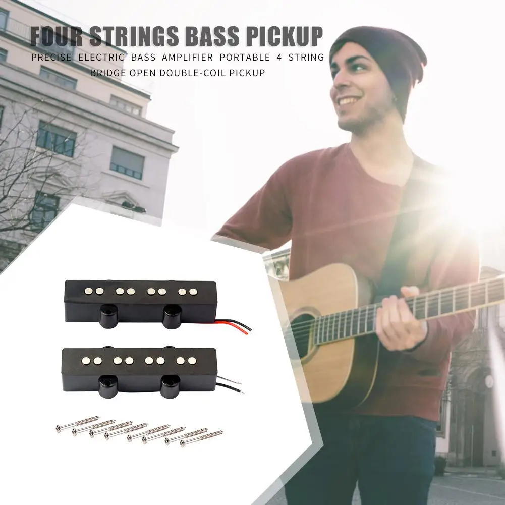2-шт./лот звукосниматель 4-струнный Электрический басовый мост открытый звук