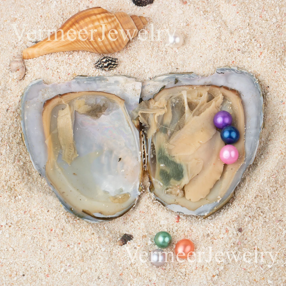 

100 шт. тройной пресной воды устрицы в течение 7-8 aaa жемчуг разноцветные жемчужные вечерние тройной жемчуг в устриц Бесплатная доставка DHL