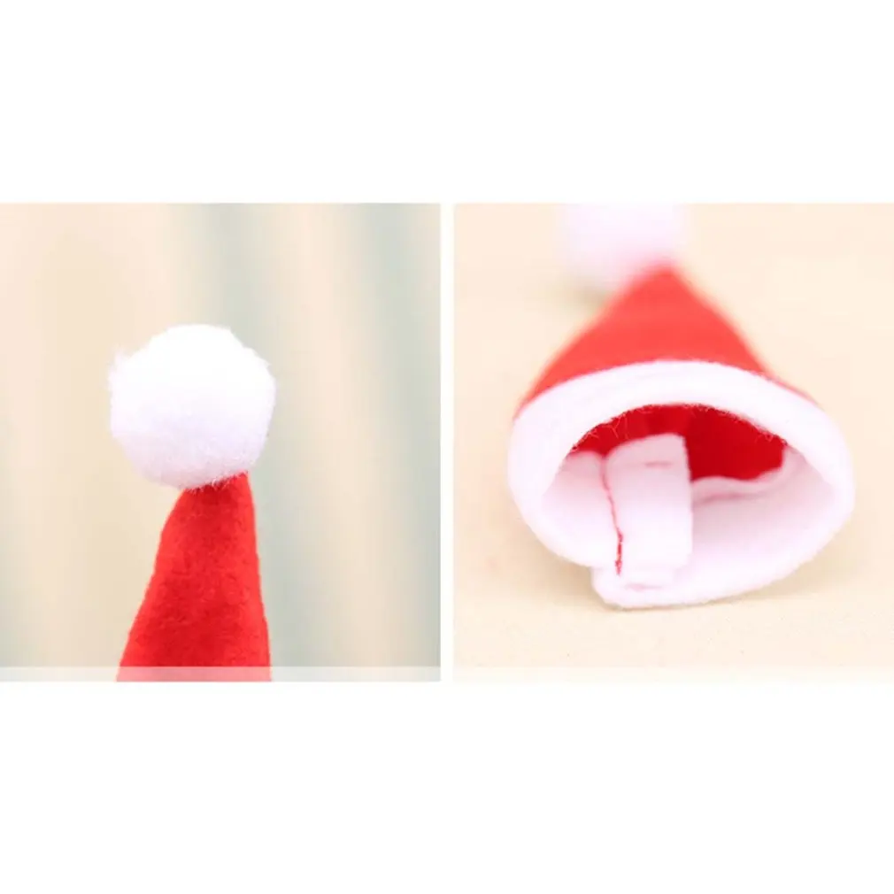 

10pcs/lot Mini Christmas Tableware Spoon Knife And Fork Cover Hats Christmas Decoration For Home Dinner Party Table Decoration