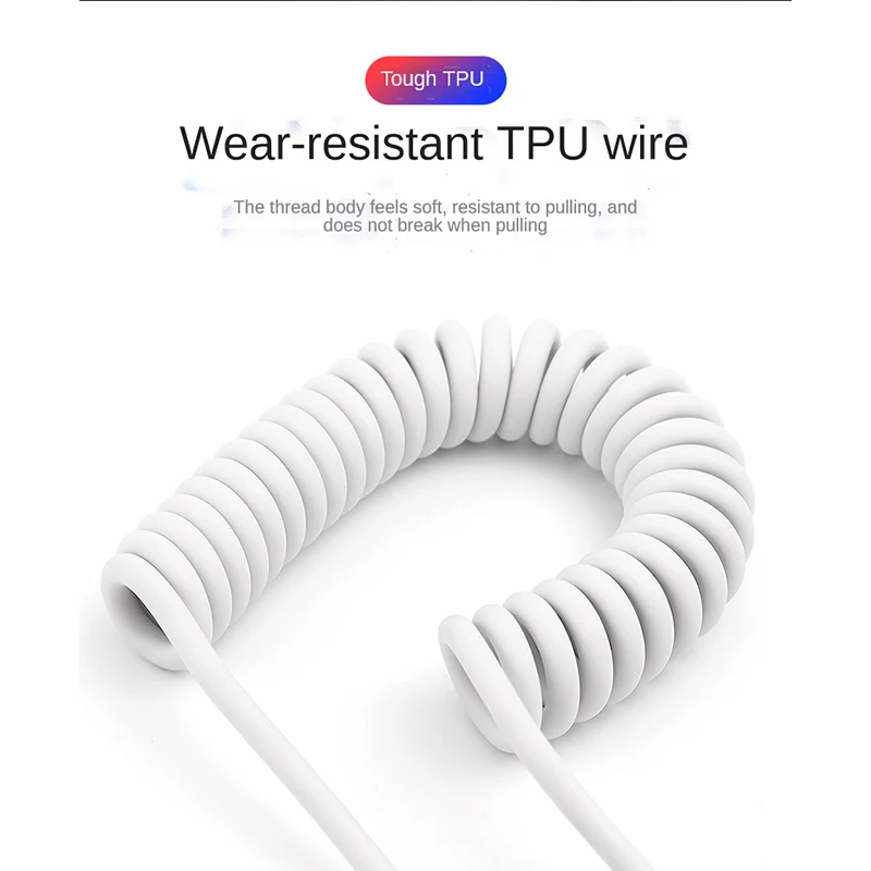 Автомобильный Кабель для передачи данных пружинный кабель с разъемом USB Type-C 66 Вт 6