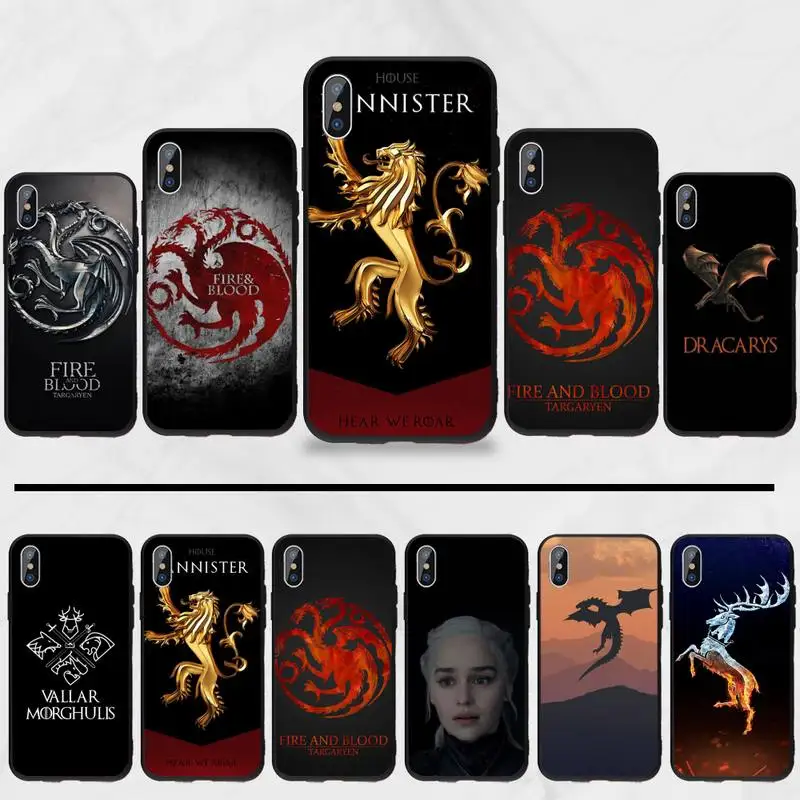 Чехол для телефона с логотипом официальная игра престолов мягкий черный чехол