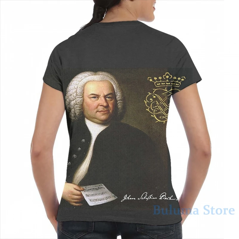 Футболка Bach с монограммой для мужчин и женщин модная тенниска со сплошным