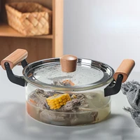 european transparent glass pot heat resistant household salad instant noodles kitchen pot