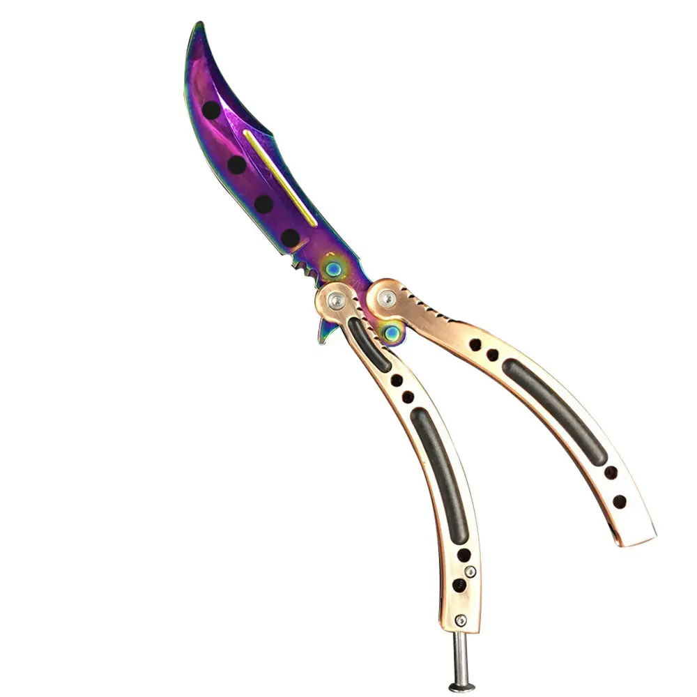 1088 Нож-бабочка, karambit, складной нож, тренировочный нож, лезвие, подарок, balisong, Counter Strike, игровой нож, не заточенный, металлический - Цвет: 1088