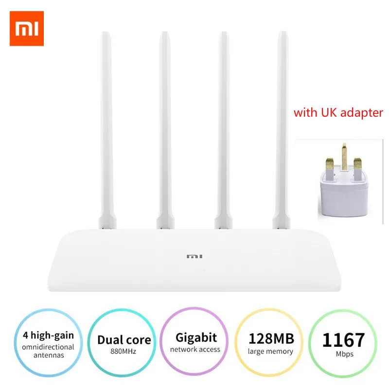 Xiaomi Mijia Smart Home Router 4A Gigabit Version 2.4GHz 5GHz WiFi 1167Mbps Repeater 128MB DDR3 High Gain 4 Antennas Network