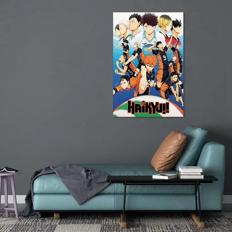 Лидер продаж 2021 Японское Аниме Haikyuu! Волейбольный мальчик мультфильм Шелковый