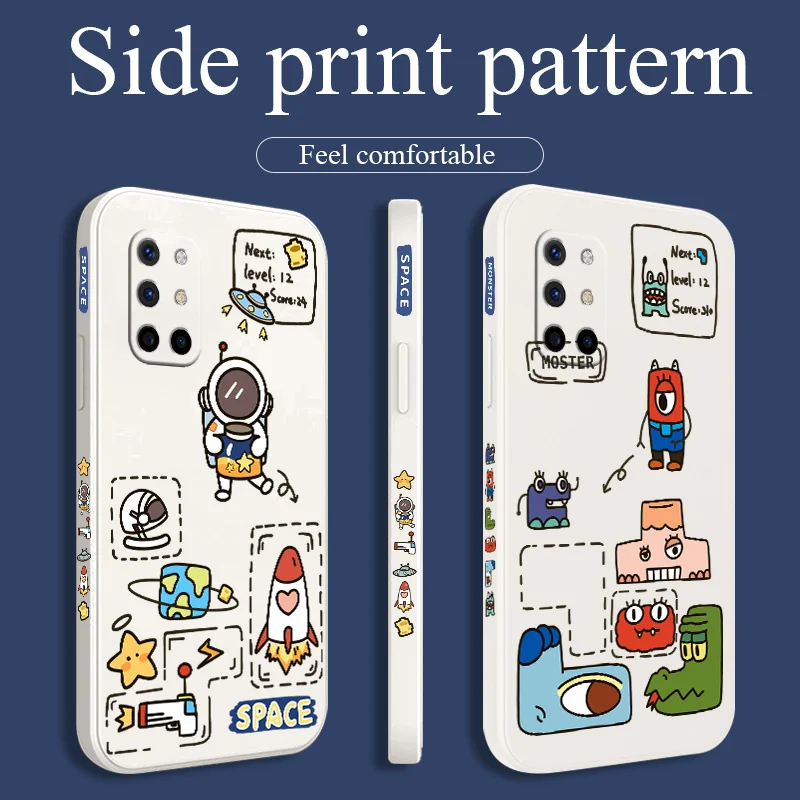 

Side Printed One Eyed Monster Phone Case For Oneplus 8t 9 9pro 9r Liquid Silicone Cover