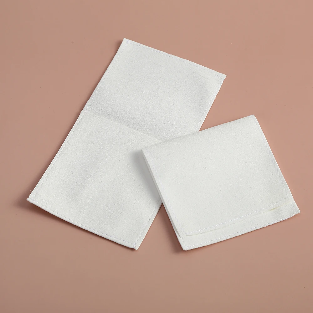 White Microfiber Velvet Bag Small Jewelry Pouches Presents Bags for Earrings Necklace Christmas Wedding Favor Pouch Gift Package