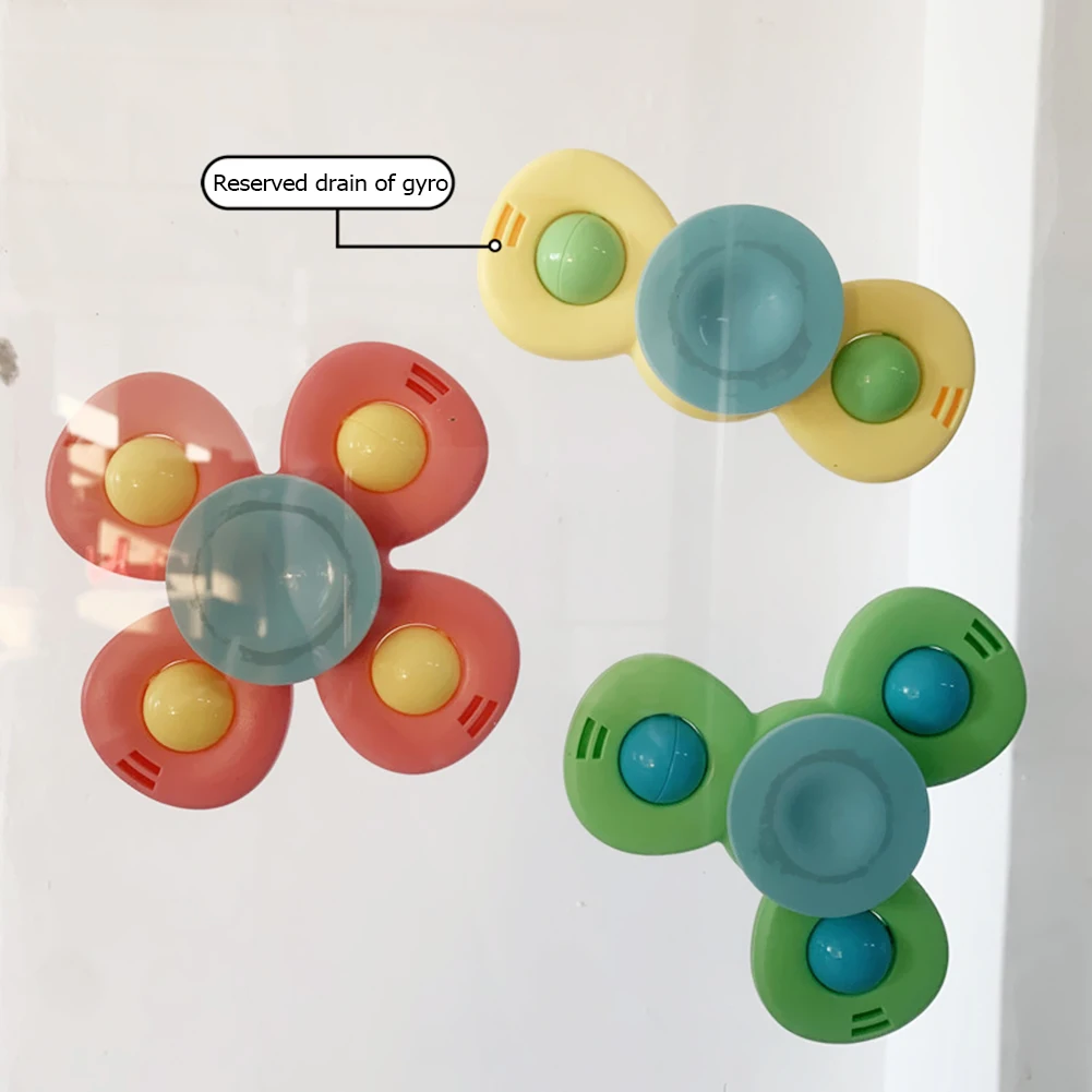 3pcs Baby Rattle Spinning Top Figet Fingers Toys Table Sucker Gameplay Kids Toy Children's Flower Fingertip | Игрушки и хобби