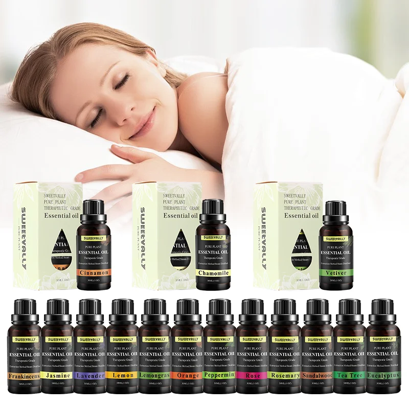 15PCS/Set 30ML Herbel Organic Hemp Seed Oil Massage Essential Oil Soomthing Pressure Pain Improve Sleep Body Relieve Stress