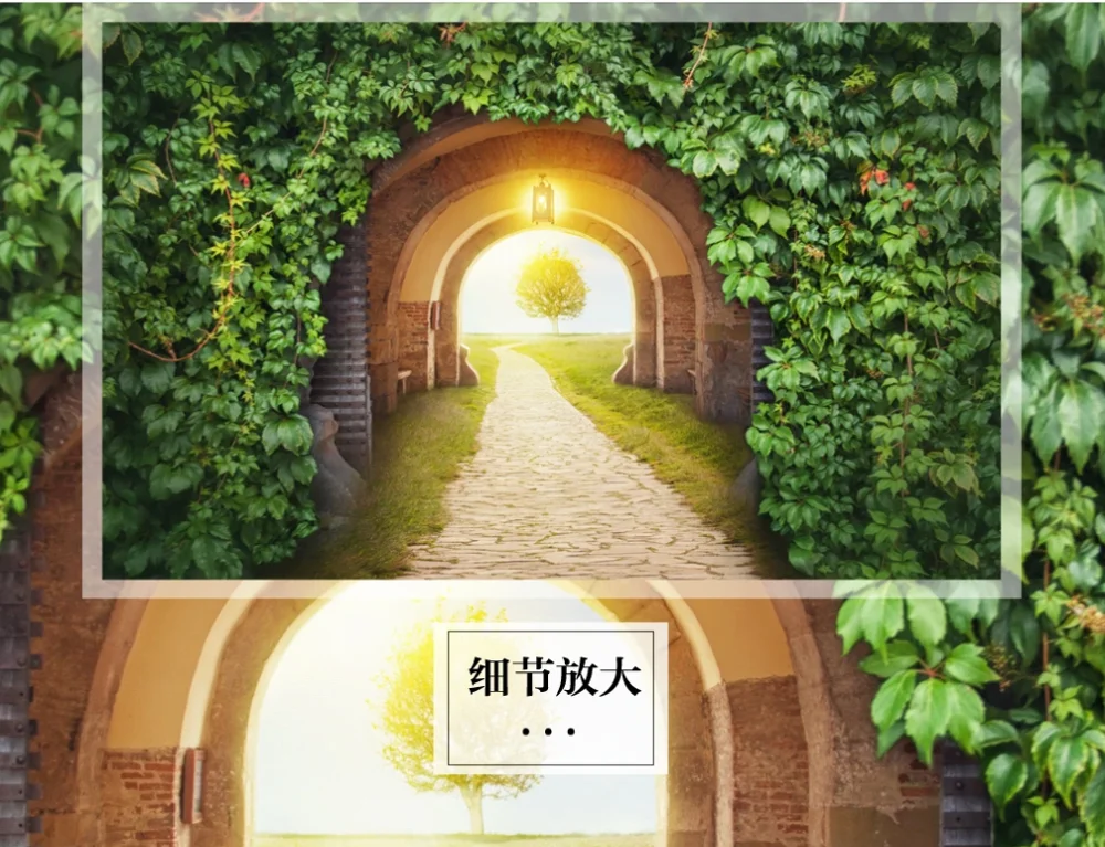 Пользовательские Настенные обои 3D трехмерные деревья облицованная тропа арки