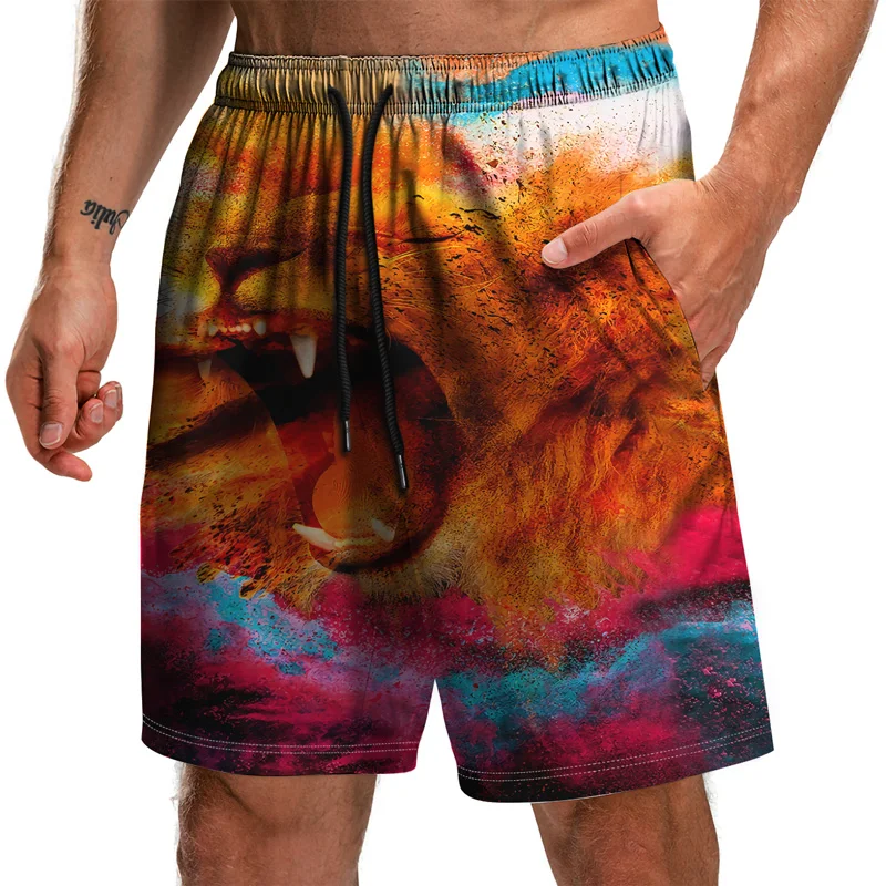 

2021 new summer animal pattern beach shorts for men 3D digital printing casual loose breathable men/women shorts Bermuda pants
