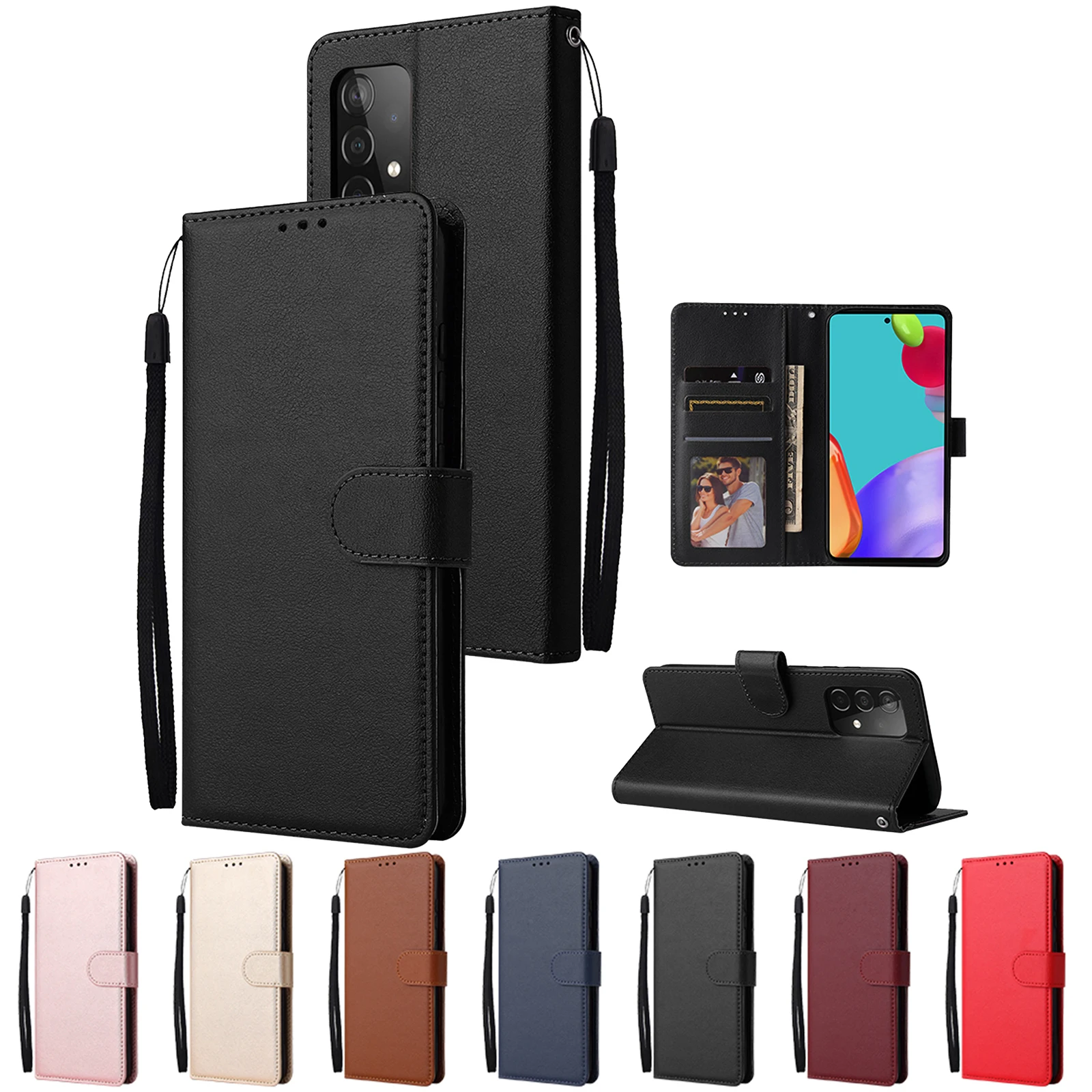 Кожаный чехол для Samsung Galaxy A12 A21S A71 A51 A50 A40 A20e A10 S7 S6 Edge S10e S10 S9 S8 Plus S20 FE S21 Plus|Бамперы| |