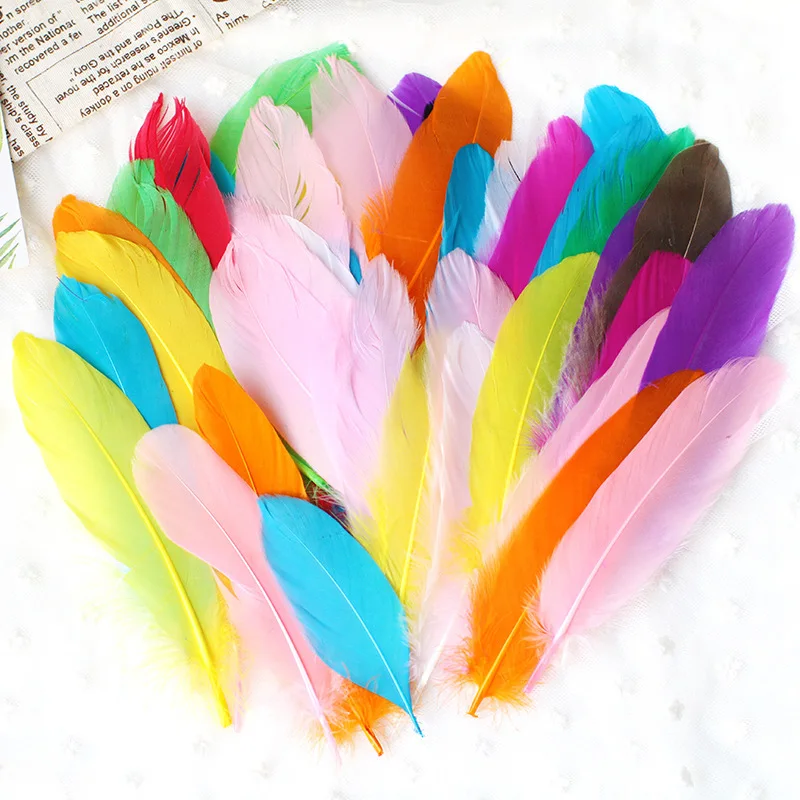 Big floating feather 50 шт., 5-15 см, цветные перья ручной работы, свадебное платье для детей, сделай сам, украшения, декоративные аксессуары, перья - Цвет: Big floating feather
