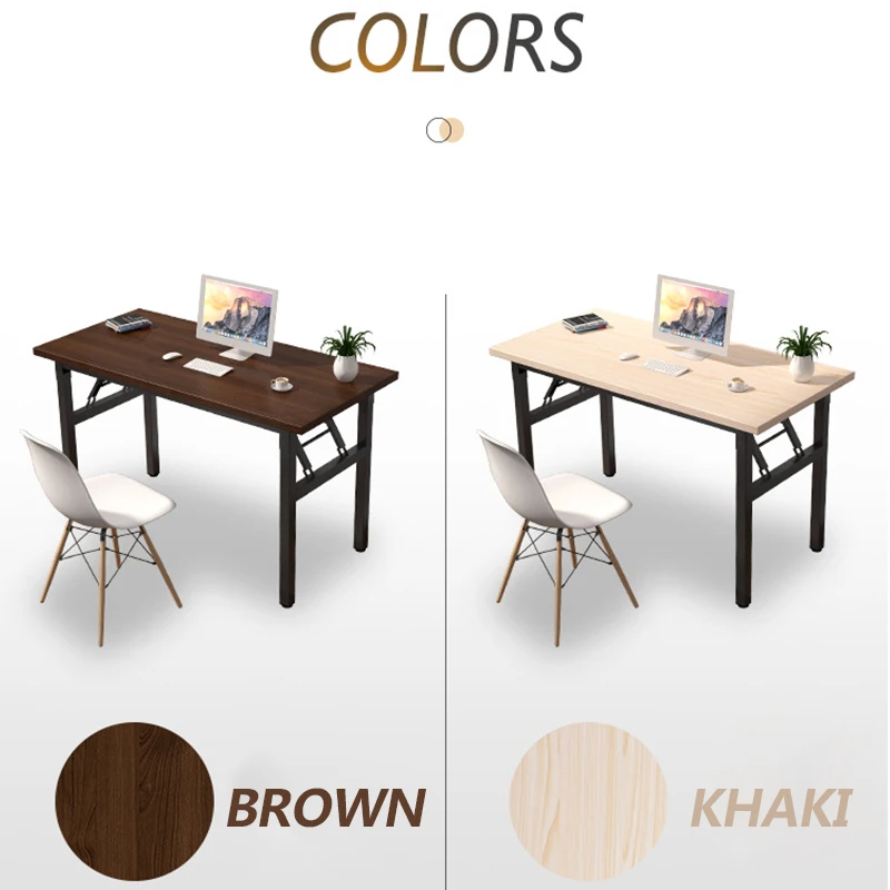 

1m/120cm Foldable Home Computer Laptop Desk Computer Table Wooden Standing Student Study Desks for Home Office Living Room