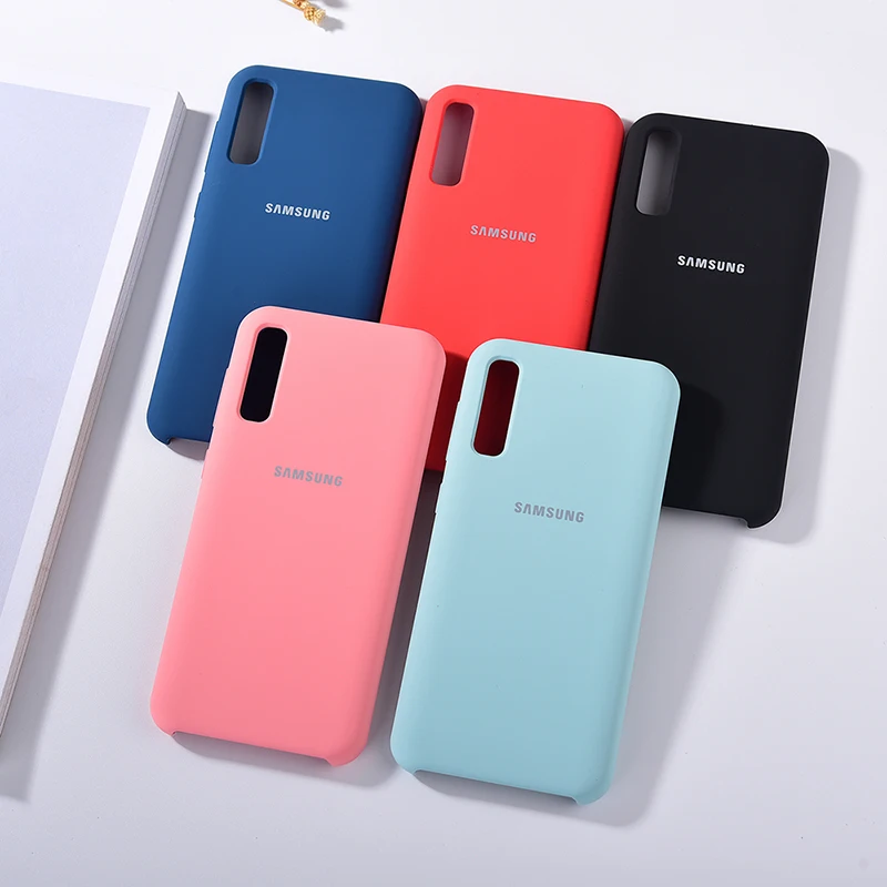 Оригинальный чехол для Samsung A50 из жидкого силикона galaxy a 50 2019 A505 A50S A30S шелковистая