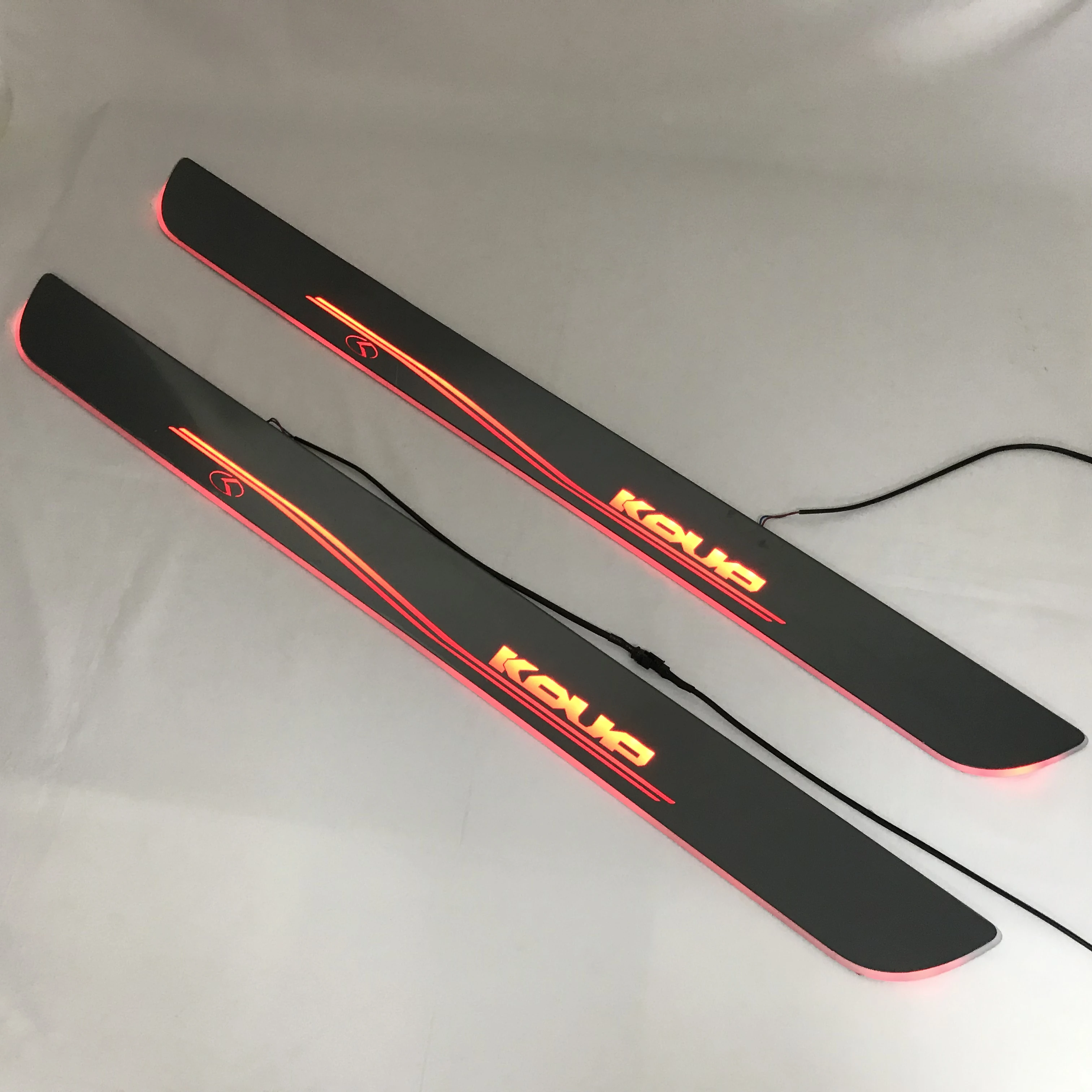 RQXR led движущиеся двери потертости для kia cerato koup динамический порог пластина плоская подкладка накладка струящийся/фиксированный свет, стиль