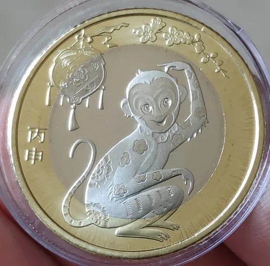 27 мм год Обезьяны, настоящая коморативная монета, оригинальная коллекция