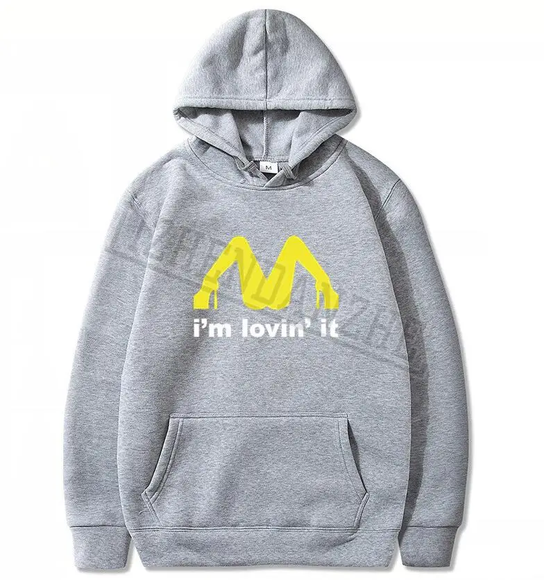 Черные мужские толстовки Homme весна осень триколор I'm Loving It Inapropriate Offensive Sex