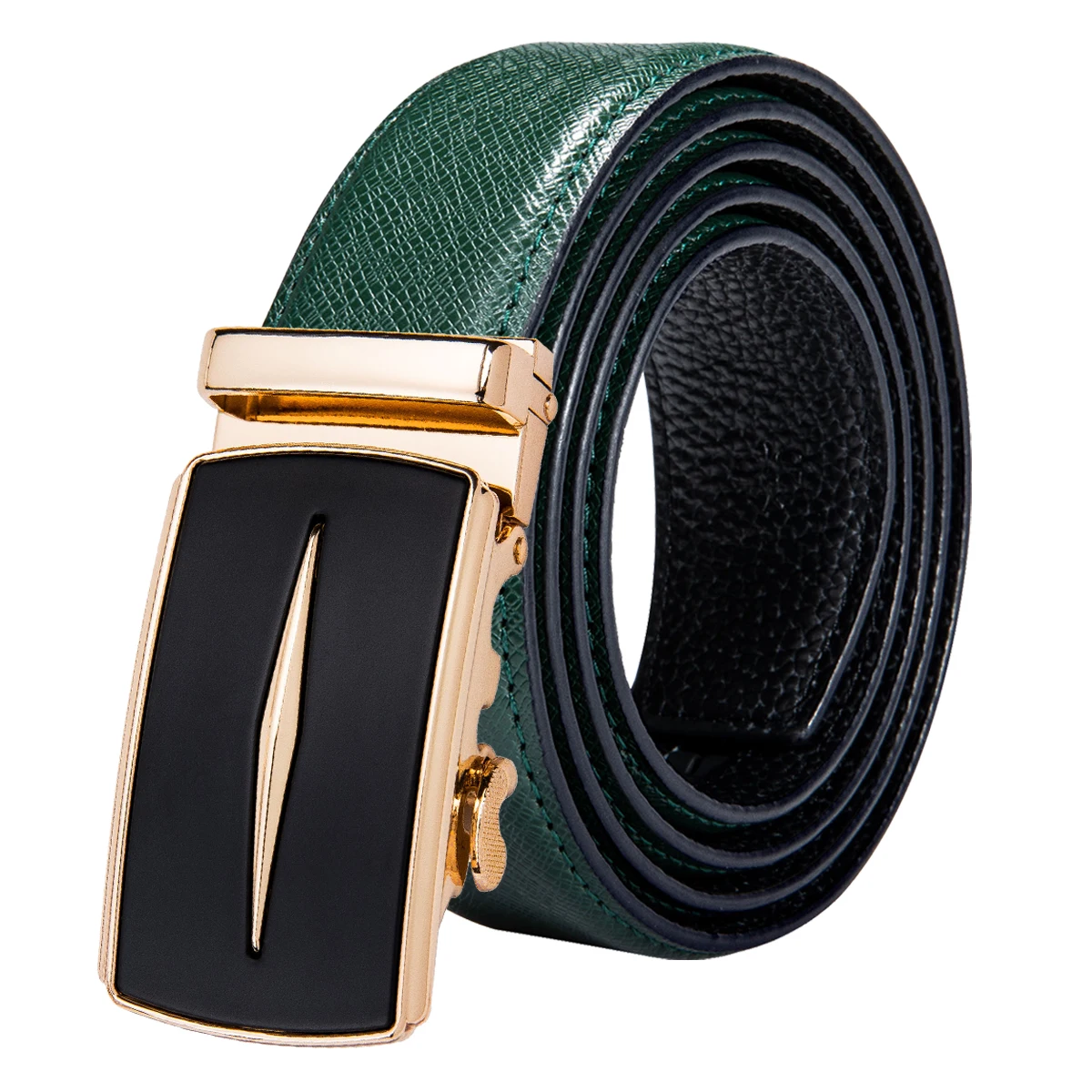 Hi Tie Брендовые мужские ремни из коровьей кожи золотые автоматические Храповые